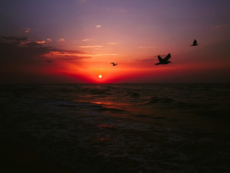 Sunset on sea and beatiful sky