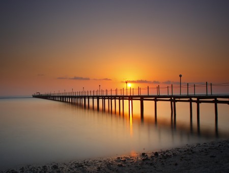 Sunset in pier