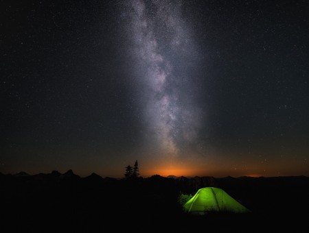 Tent and a beautiful night sky