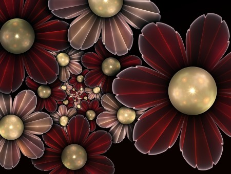 Red flowers abstraction