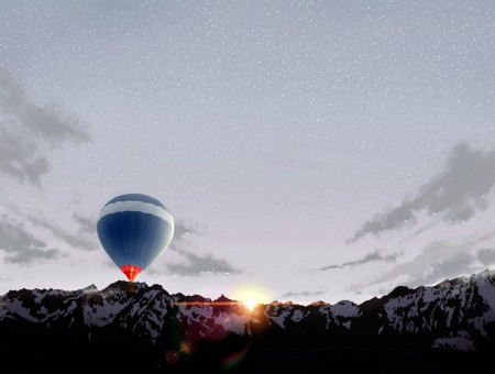 Balloon in mountains