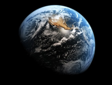 Earth on black background