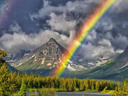 Rainbow and mountains