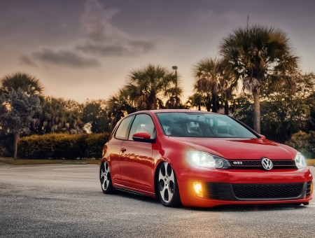 Beautiful red Volkswagen Golf