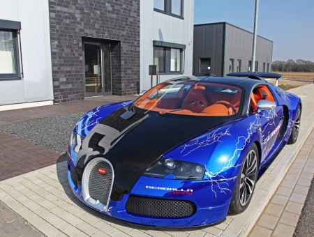 Blue Bugatti Veyrone