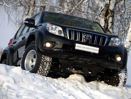 Toyota black SUV on snow