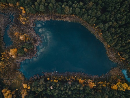 Lake in the form of a heart