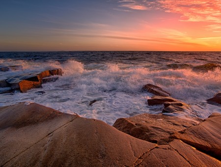 Sunset stone coast