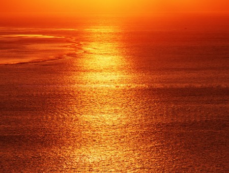 Orange sunset above sea