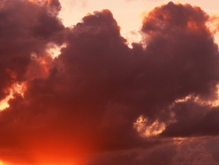 Warm sunset in cloud