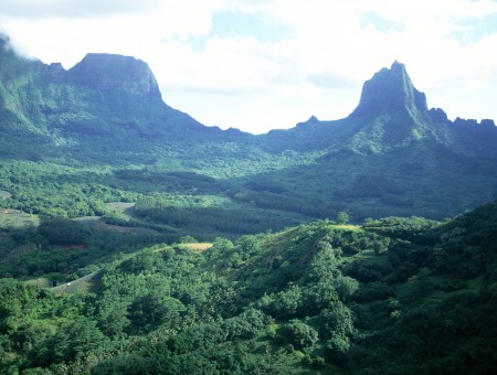 Mountaitns nature nad green tropical forest