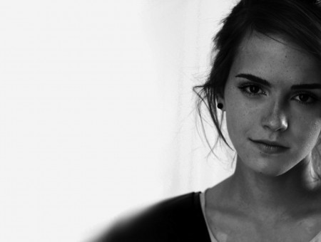 Emma Watson grey wallpaper