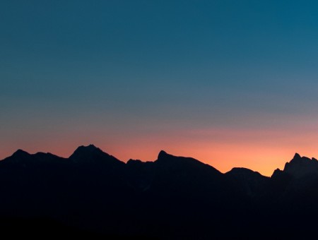 Mountians on Canada sunset