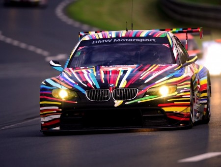 Rainbow BMW on track