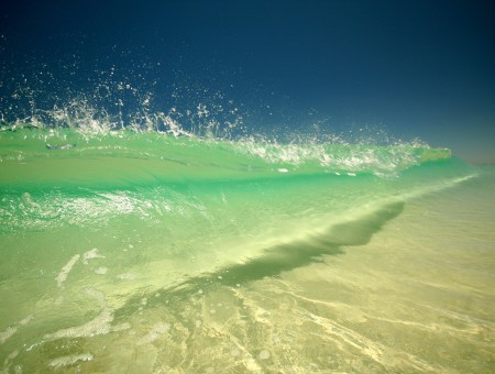 Green water on sand