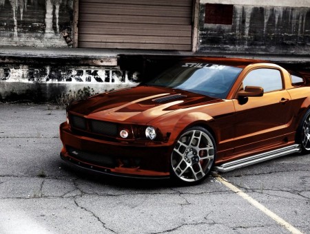 Brown Ford Mustang