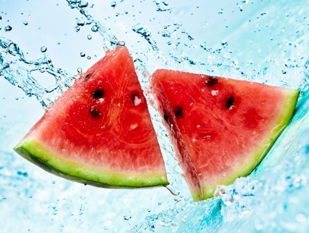 watermelon in water with spray