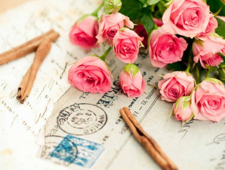 flowers and letter