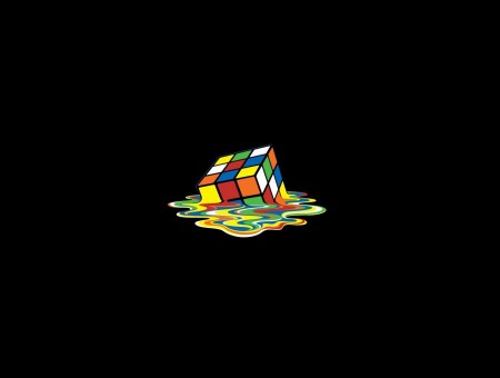 Rubik's Cube on black background