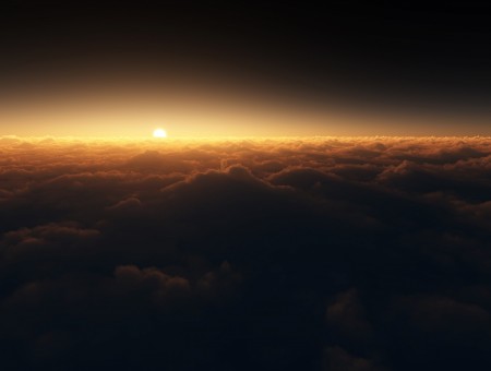 landscape sunrise above clouds