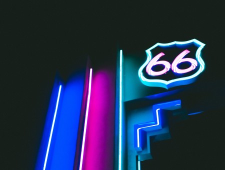 66 Road neon