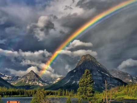 rainbow above mountain