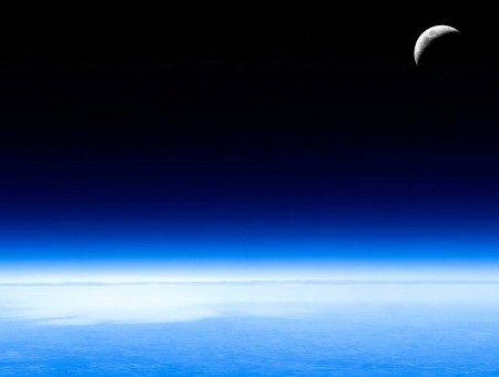 moon and earth in space