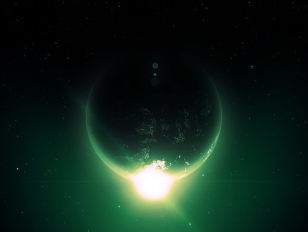 Green sun in galaxy