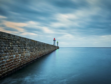 two lighthouse on coast