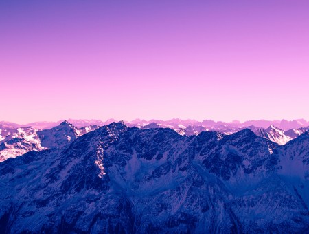 purple mountains in snow