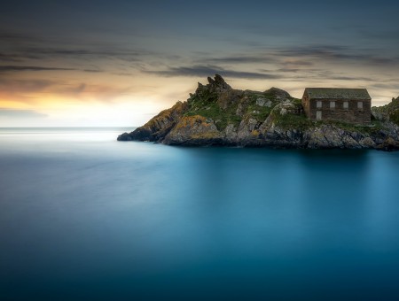 House on coast of sea