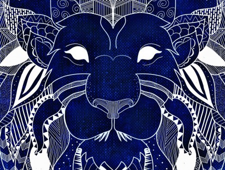 Blue art lion