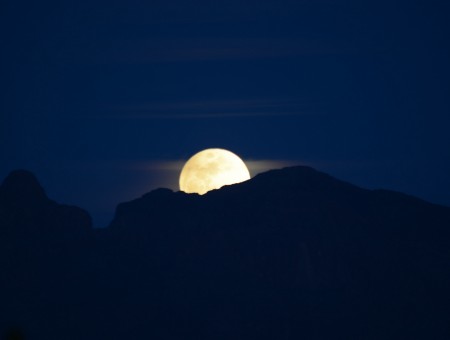 moon behind mountains