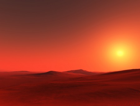 Sunset above desert