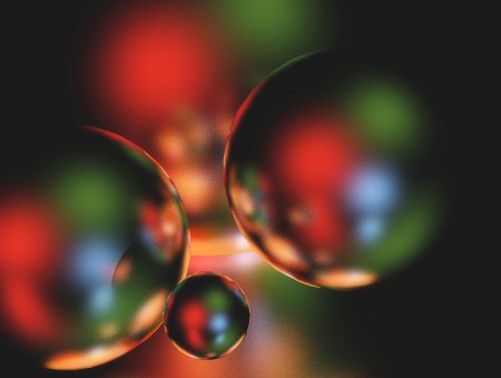 Red blue and green bubbles