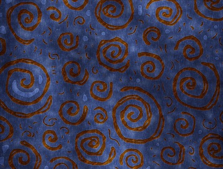 Brown patterns on blue