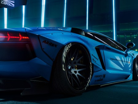 Blue Lamborghinin Aventador