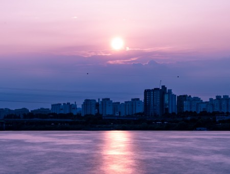City panorama in dawn