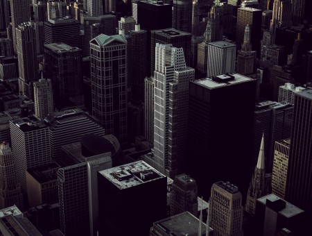 Dark city buildings