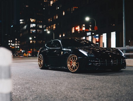 Black Ferrari on the street