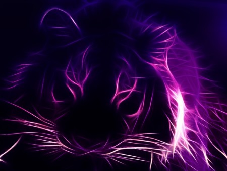 Purple lines art tiger