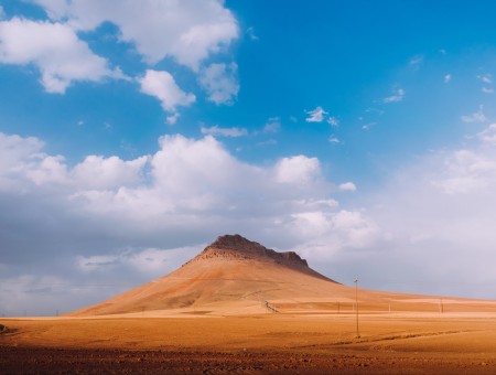 Alone mountain in desert