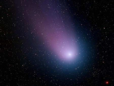 Glow comet in stars sky