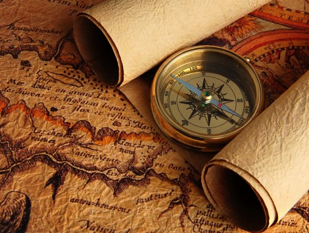 Map and the compass are ready for adventure