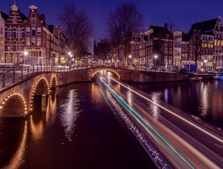 Amsterdam night panorama
