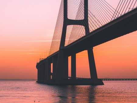 Portugal bridge on sunset