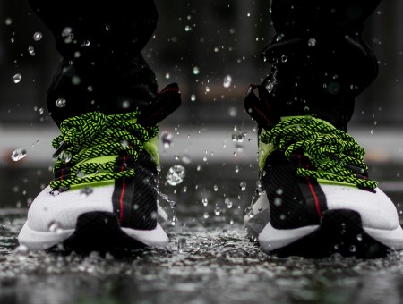 Sneakers above rain