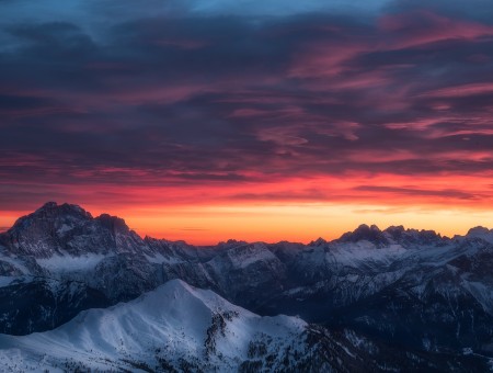 Winter Alps on sunset