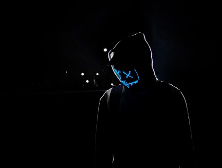 Man in neon mask