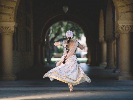 Dancing indian woman